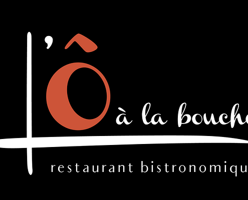 Logo, identité visuelle, restaurant bistronomique L'Ô à la Bouche à Vertou (44)