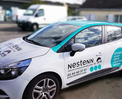 Marquage et pose d'adhésifs pour véhicule commercial pour Nestenn