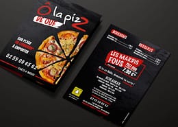 Flyer, menu A5 - pizzeria Bouaye
