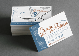 Création de Cartes de visite du restaurant Le Grain de Poivre à Nantes