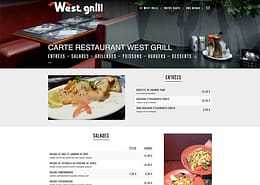 Nouvelle présentation pour la carte du restaurant Un nouveau site pour West Grill