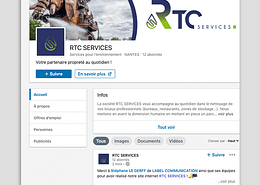Création et mise en place des réseaux sociaux - linkedin - par Label communication pour RTC services