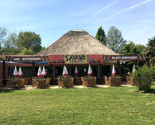 Façade du restaurant La Savane Express - Planète Sauvage - Port Saint Père (44) - Label Communication