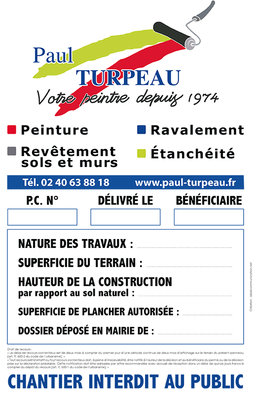 Panneau de chantier pour Paul Turpeau - Label Communication