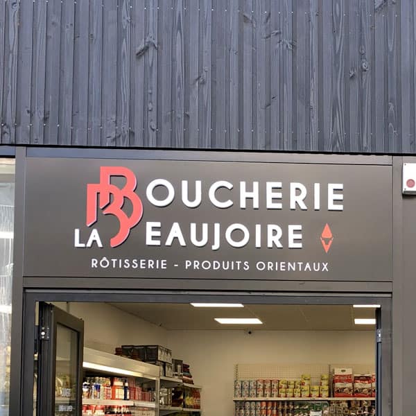 Enseigne Boucherie La Beaujoire - Nantes - Label Communication