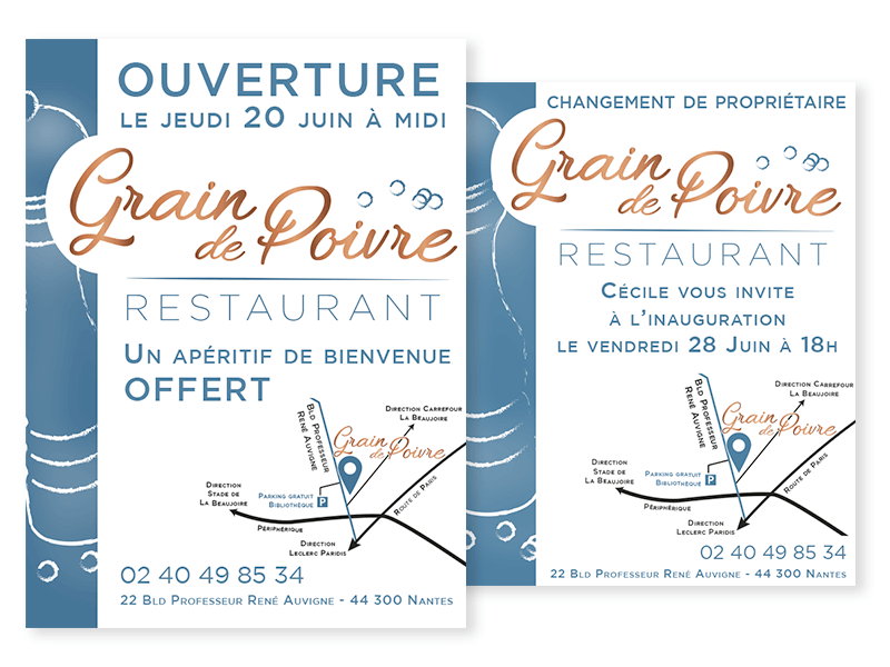 Emailings pour promouvoir le restaurant Le Grain de Poivre à Nantes