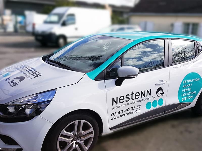 Marquage et pose d'adhésifs pour véhicule commercial pour Nestenn